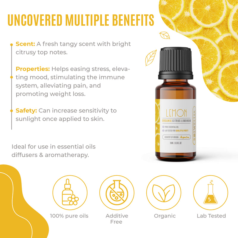 Lemon Essential Oil - Organic Citrus limon - 15mL